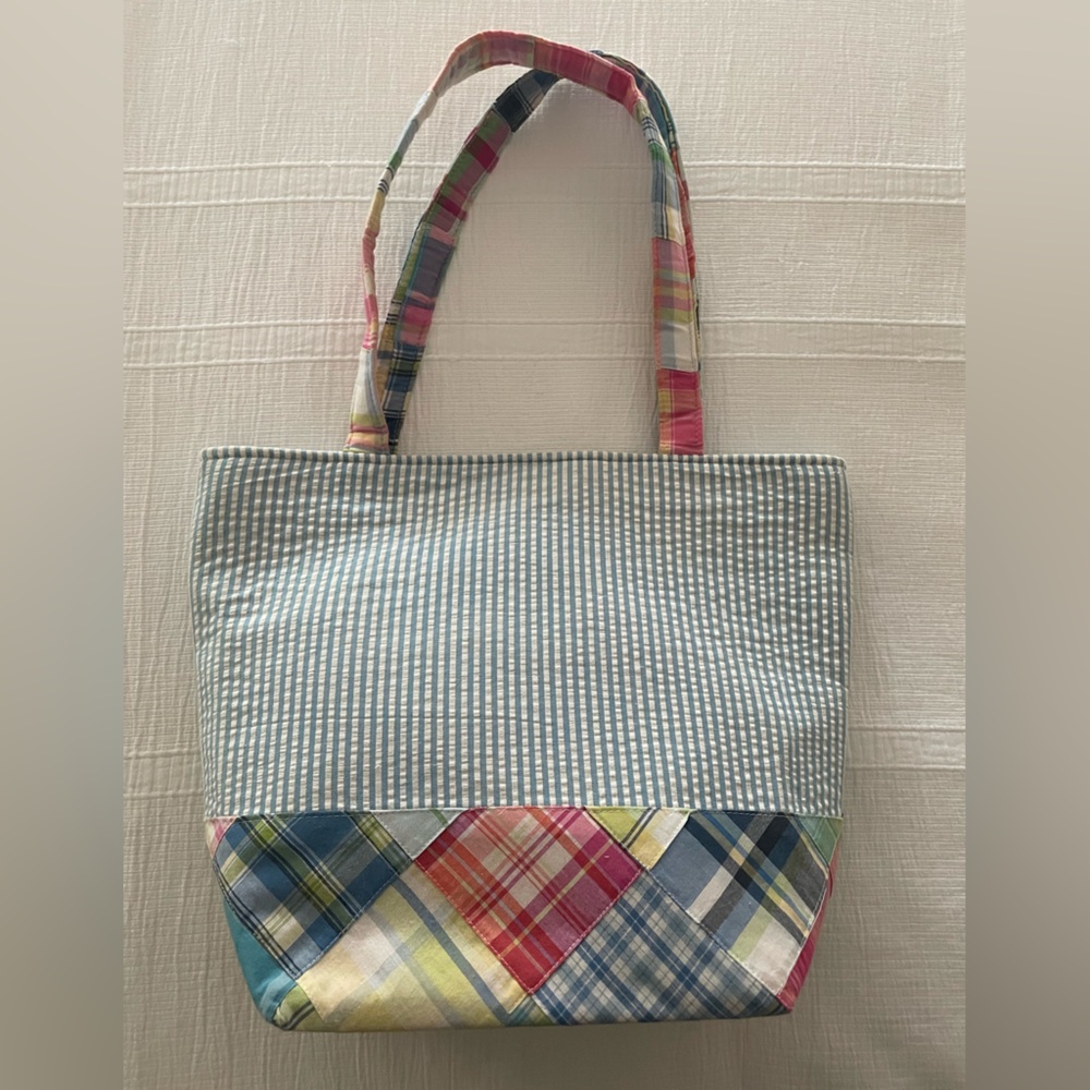 Madras and Seersucker Purse